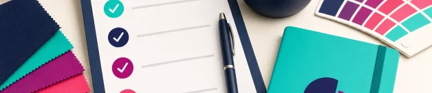 Product planning items arranged to represent choosing promotional products