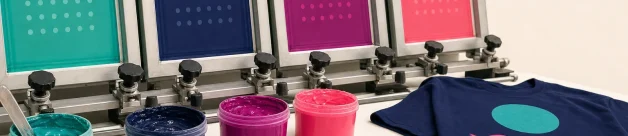 Multiple screen printing screens ink colors and registration tools