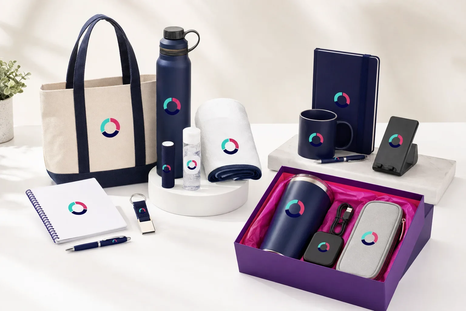 Grand opening giveaway kits including welcome kit, retail opening kit, wellness kit, professional office kit, and VIP gift items
