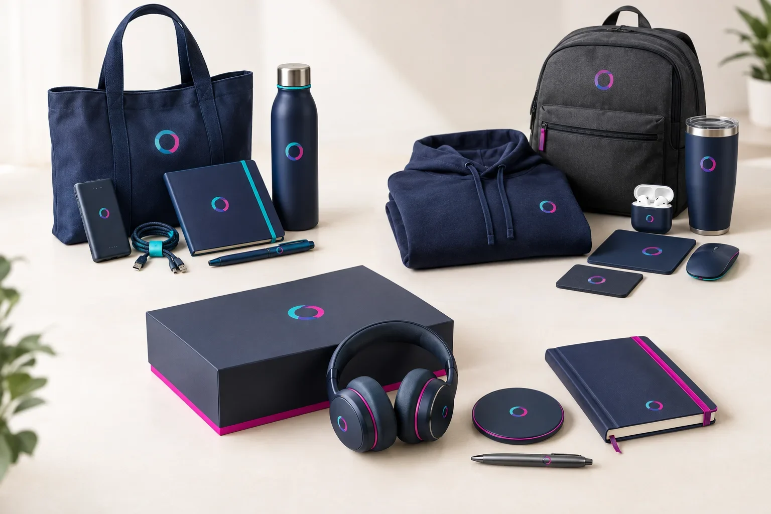 Technology promotional product kits for conferences, employee onboarding, remote workers, and customer appreciation
