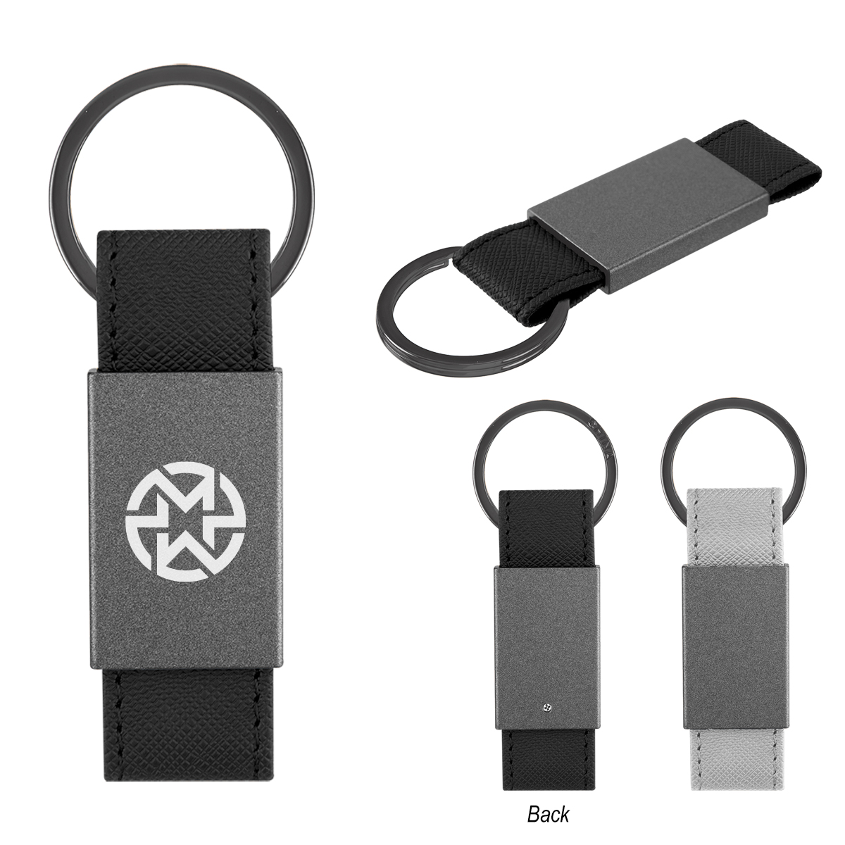 Split Ring Leatherette Key Fob