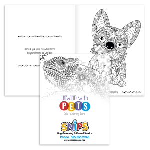 Unwind with Pets Adult Coloring Book
