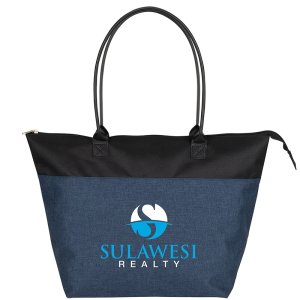 Classic Zippered Two-Tone Shopper