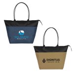 Classic Zippered Two-Tone Shopper
