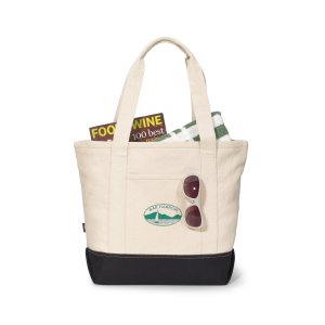 Beach Day Cotton Zip Tote