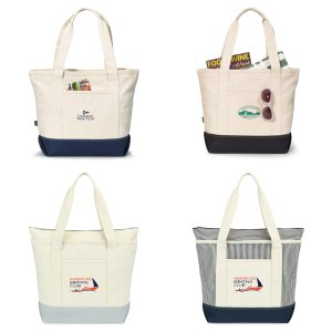 Beach Day Cotton Zip Tote