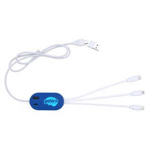 Multi-Connector Charging Hub with USB Ports