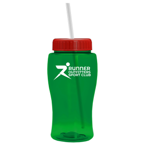 Jr. Crystal Color Bottle with Straw Lid - 18 oz.