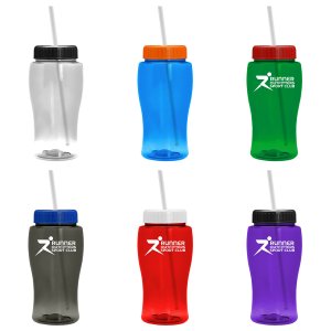 Jr. Crystal Color Bottle with Straw Lid - 18 oz.