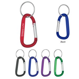 8mm Aluminum Carabiner with Key Ring