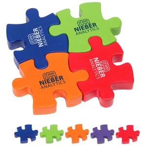 4-Piece Connecting Puzzle Set Stress Balls