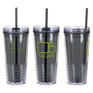 Twist Shape Recycled Straw Tumbler 20 oz