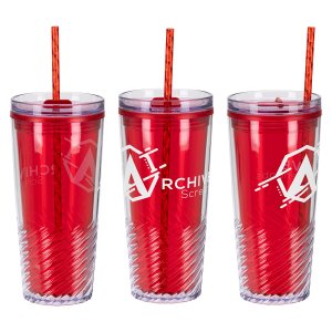 Twist Shape Recycled Straw Tumbler 20 oz