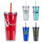 Twist Shape Recycled Straw Tumbler 20 oz