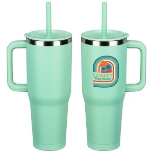 SENSO Summit 40 oz Insulated Stainless Steel Travel Mug with Press-In Straw Lid