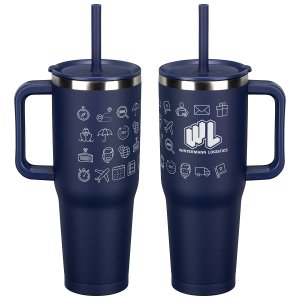 SENSO Summit 40 oz Insulated Stainless Steel Travel Mug with Press-In Straw Lid