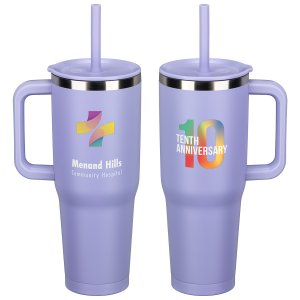 SENSO Summit 40 oz Insulated Stainless Steel Travel Mug with Press-In Straw Lid