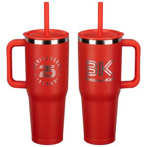 SENSO Summit 40 oz Insulated Stainless Steel Travel Mug with Press-In Straw Lid