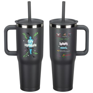SENSO Summit 40 oz Insulated Stainless Steel Travel Mug with Press-In Straw Lid