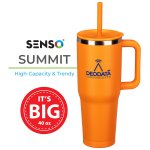SENSO Summit 40 oz Insulated Stainless Steel Travel Mug with Press-In Straw Lid