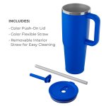 SENSO Summit 40 oz Insulated Stainless Steel Travel Mug with Press-In Straw Lid