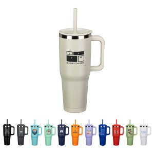 SENSO Summit 40 oz Insulated Stainless Steel Travel Mug with Press-In Straw Lid