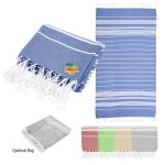 Seaside Stripes Recycled Cotton Blanket