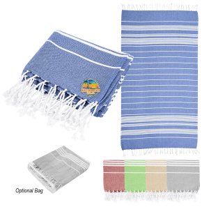 Seaside Stripes Recycled Cotton Blanket