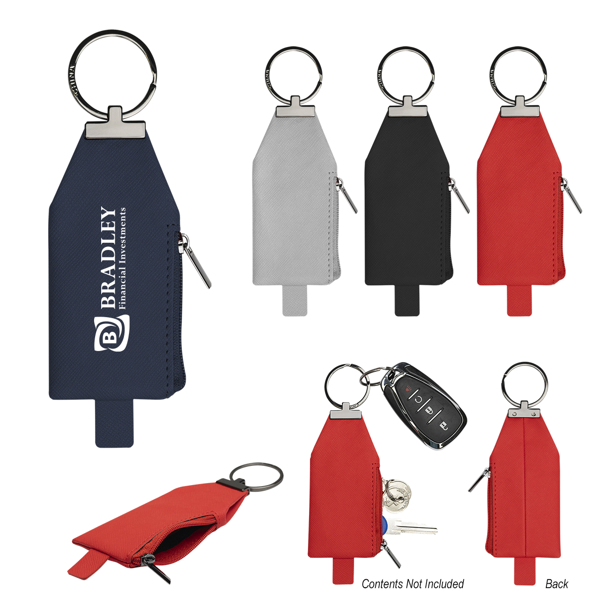 Leatherette Zippered Key Pouch