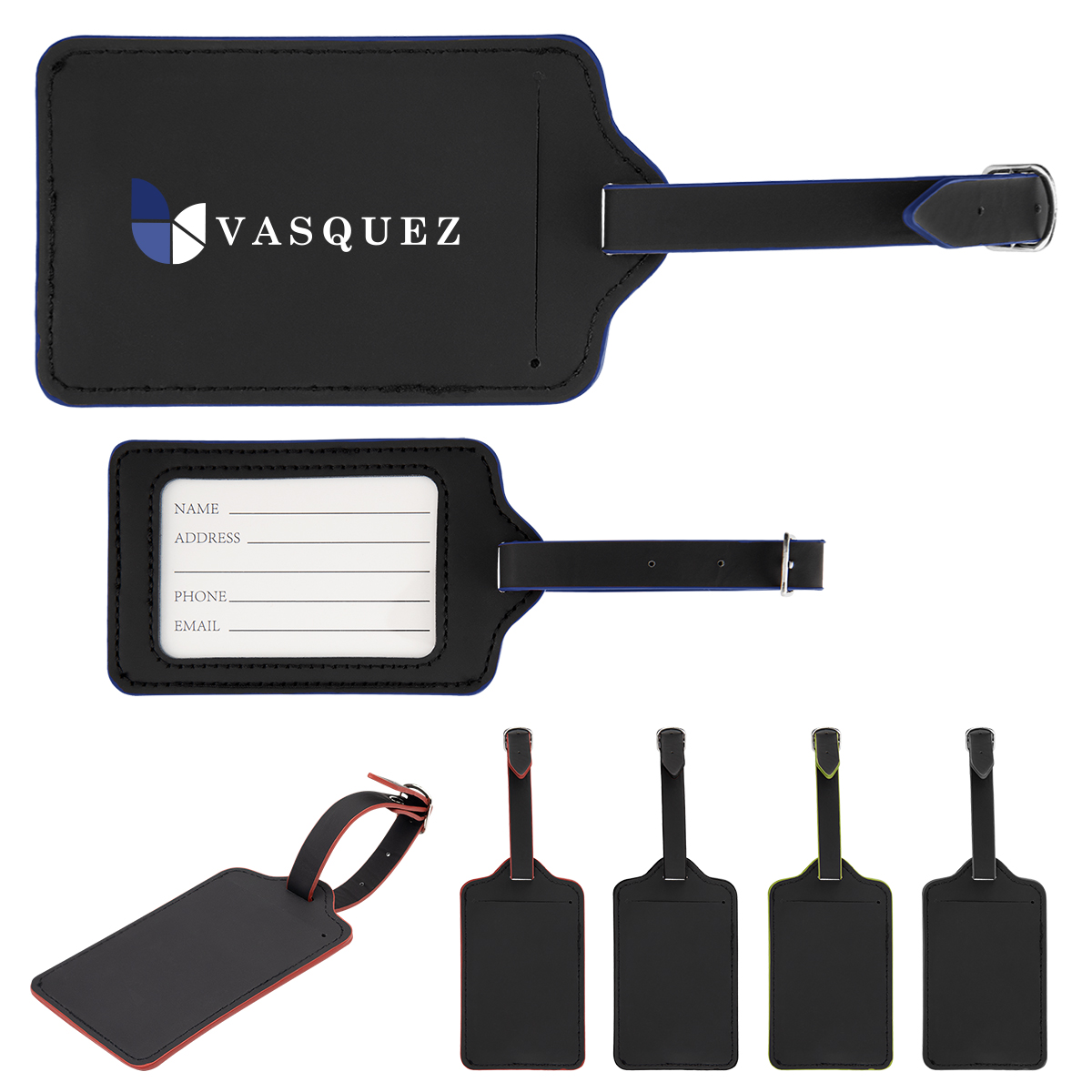 Leatherette Luggage Tag with ID Window
