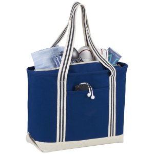 Seaside Canvas Stripe Tote 20oz