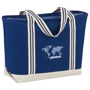Seaside Canvas Stripe Tote 20oz