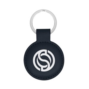 Colorblock Leatherette Key Tag