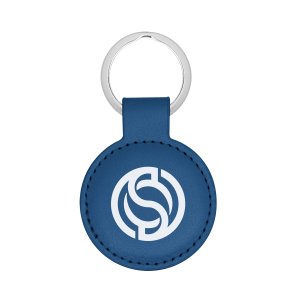 Colorblock Leatherette Key Tag
