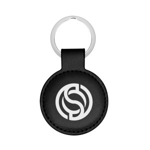 Colorblock Leatherette Key Tag