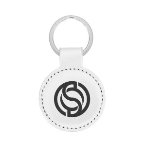 Colorblock Leatherette Key Tag