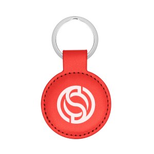 Colorblock Leatherette Key Tag