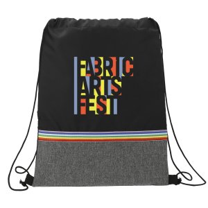 Rainbow Stripes Drawstring Bag