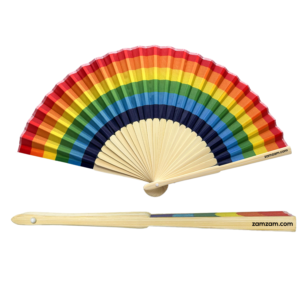Bamboo Accordion Rainbow Fan