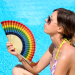 Bamboo Accordion Rainbow Fan