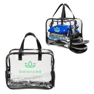 Clear PVC Shoulder Bag with Shoe Compartment