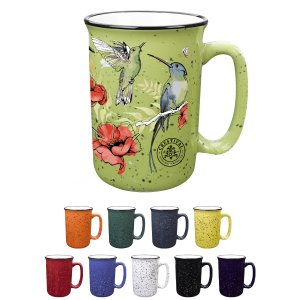 Retro Enamel-Style Coffee Mug 12 Oz