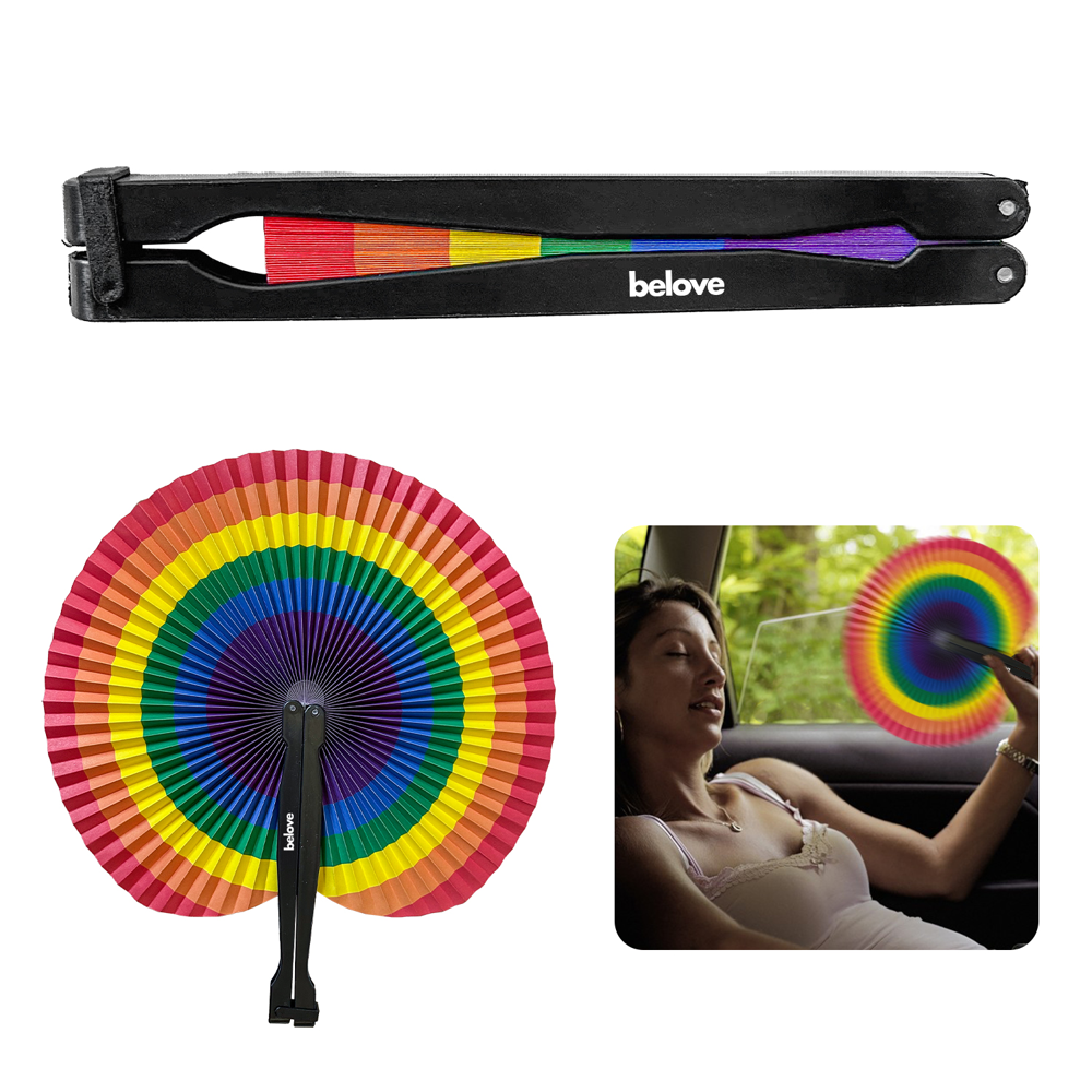 Rainbow Circle Paper Fan