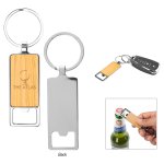 Bamboo Bottle Opener Keychain