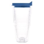 Clear Tumbler With Blue Lid