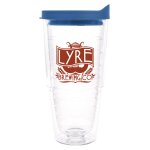 Clear Tumbler With Blue Lid