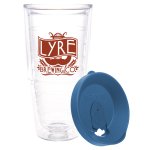 Clear Tumbler With Blue Lid