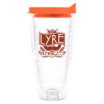 Clear Tumbler With Orange Lid