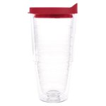Clear Tumbler With Red Lid