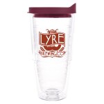 Clear Tumbler With Maroon Lid